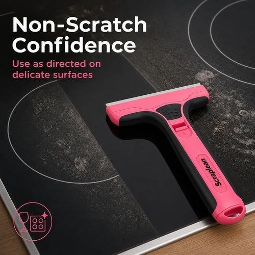 SCRAPLEAN 16-Refill Non-Scratch Multi-Surface Pink Long Scraper