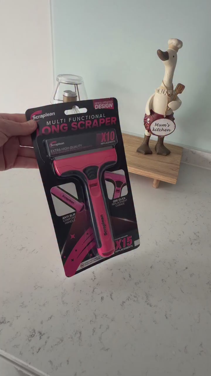 SCRAPLEAN 16-Refill Non-Scratch Multi-Surface Pink Long Scraper